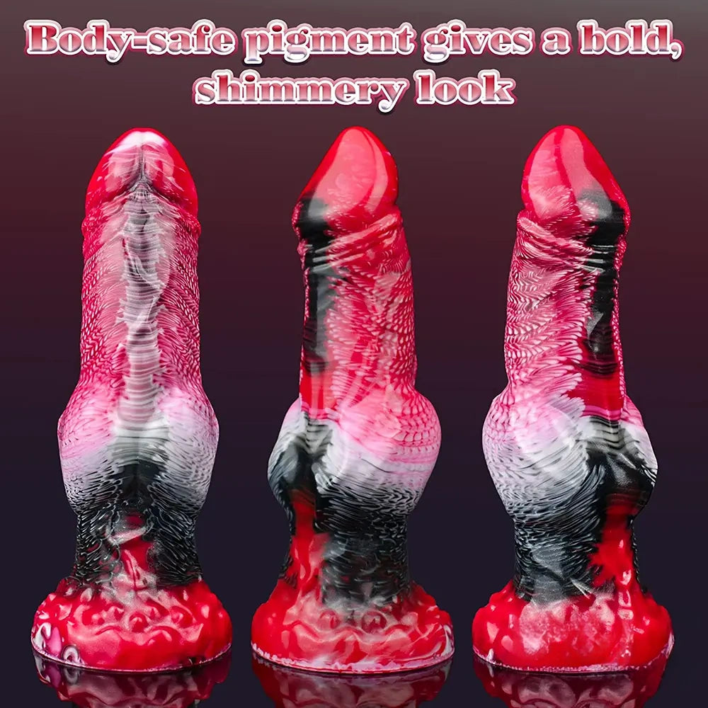 9.06in Silicone Soft Fantasy Big Wolf Knot Dildo With Suction Cup