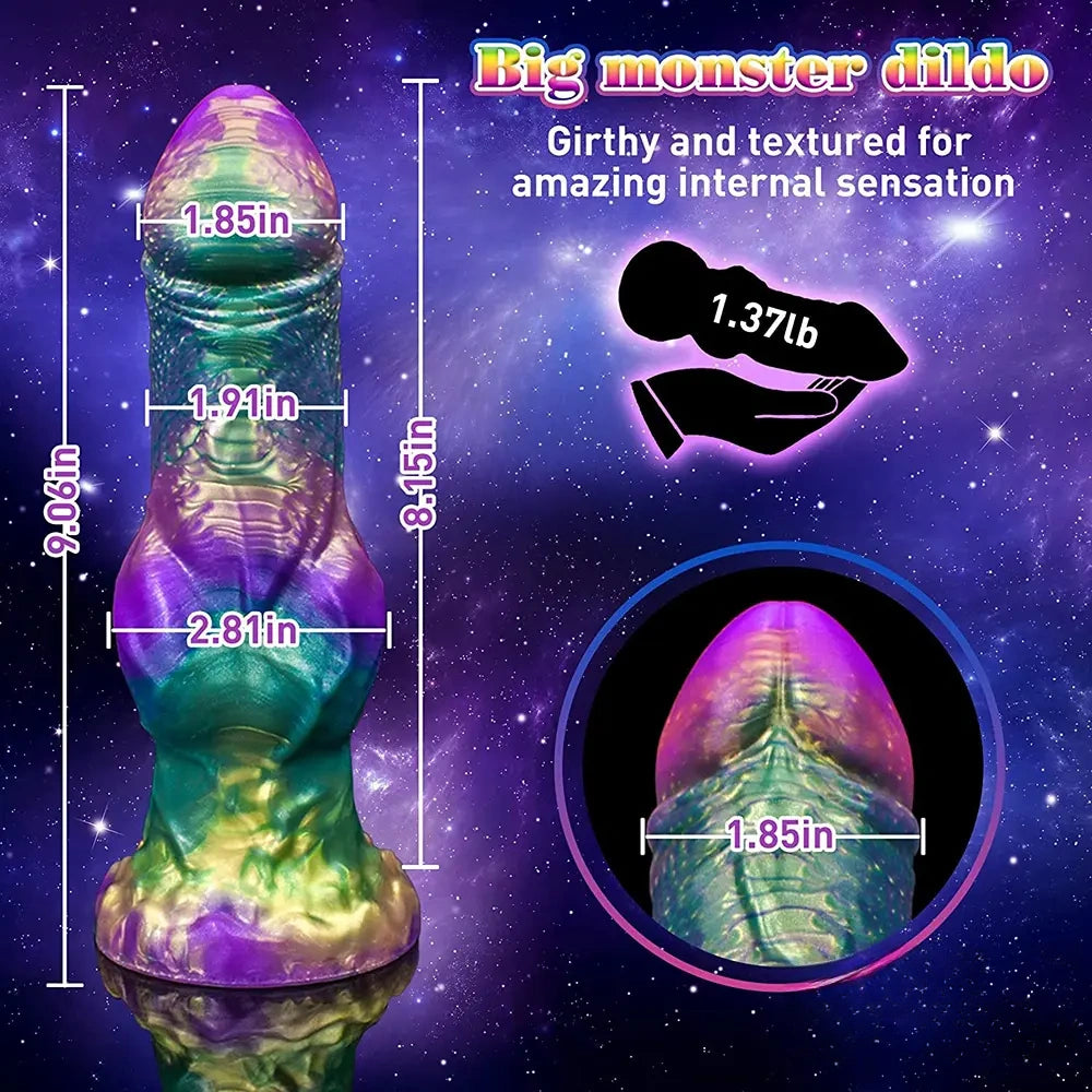 9.06in Silicone Soft Fantasy Big Wolf Knot Dildo With Suction Cup