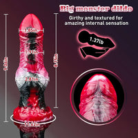 9.06in Silicone Soft Fantasy Big Wolf Knot Dildo With Suction Cup