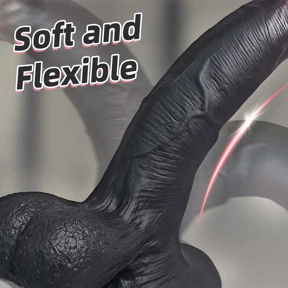 9.06in Uncut Lifelike Soft Big Dildo Anal Sex Toy For Women Men Love Toy