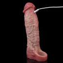 9.06in Vibrating Realistic Remote Silicone Hollow Dildo Sleeve Extender