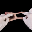 9.06in Vibrating Realistic Remote Silicone Hollow Dildo Sleeve Extender