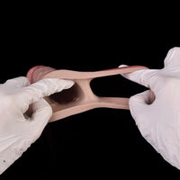 9.06in Vibrating Realistic Remote Silicone Hollow Dildo Sleeve Extender