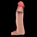 9.06in Vibrating Realistic Remote Silicone Hollow Dildo Sleeve Extender