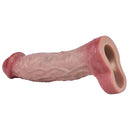 9.06in Vibrating Realistic Remote Silicone Hollow Dildo Sleeve Extender