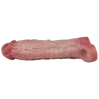 9.06in Vibrating Realistic Remote Silicone Hollow Dildo Sleeve Extender