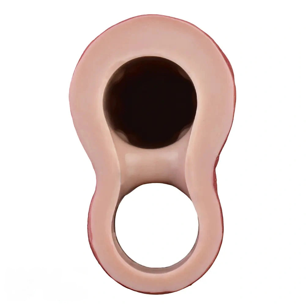 9.06in Vibrating Realistic Remote Silicone Hollow Dildo Sleeve Extender