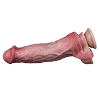 9.06in Vibrating Realistic Remote Silicone Hollow Dildo Sleeve Extender
