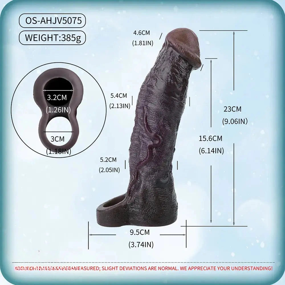 9.06in Vibrating Silicone Realistic Real Human Touch Private Dildo Sleeve
