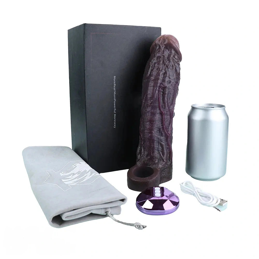 9.06in Vibrating Silicone Realistic Real Human Touch Private Dildo Sleeve