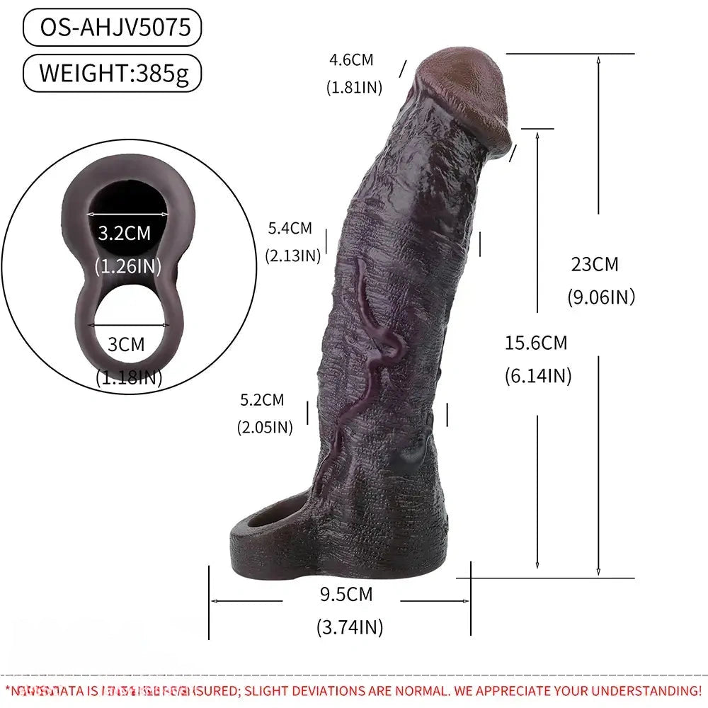 9.06in Vibrating Silicone Realistic Real Human Touch Private Dildo Sleeve
