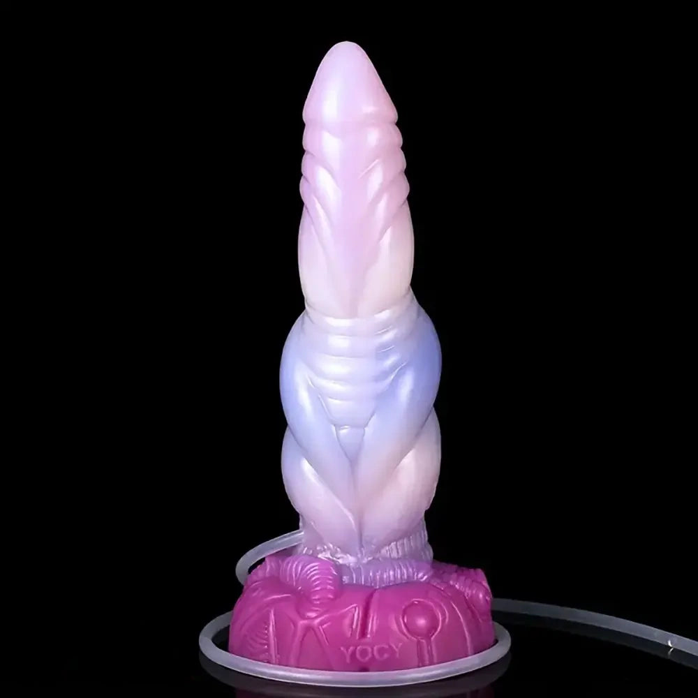 9.06in Wolf Knot Ejaculating Soft Silicone Big Dildo For Vaginal Sex