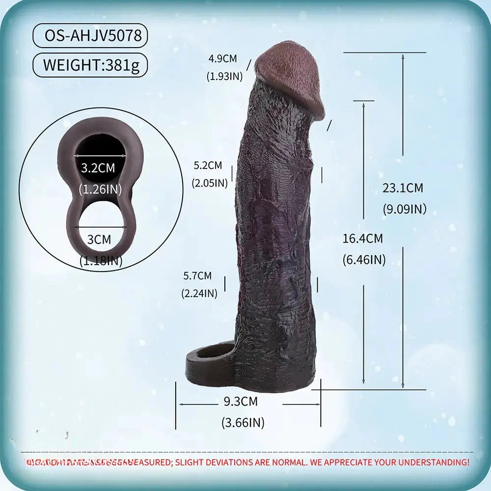 9.09in Vibrating Dildo Sleeve Reinforced Penis Cover For Men Penis Ring
