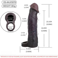 9.09in Vibrating Dildo Sleeve Reinforced Penis Cover For Men Penis Ring