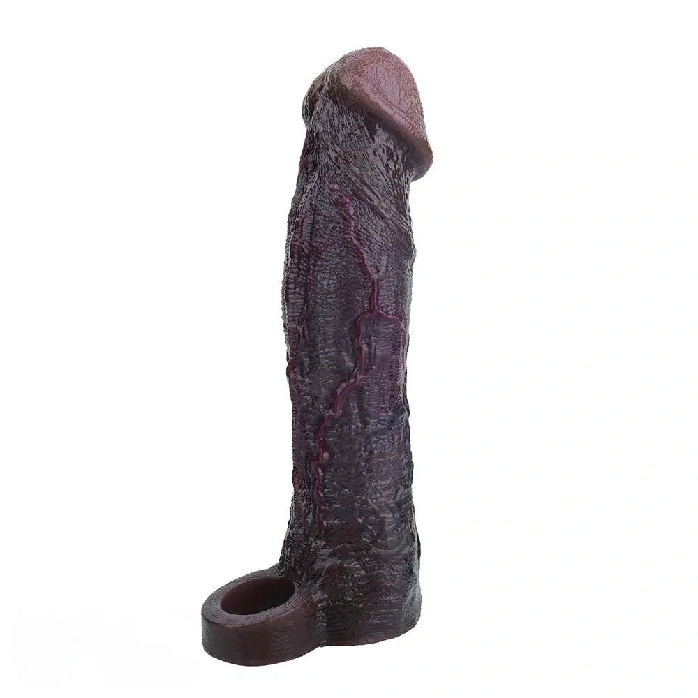 9.09in Vibrating Dildo Sleeve Reinforced Penis Cover For Men Penis Ring