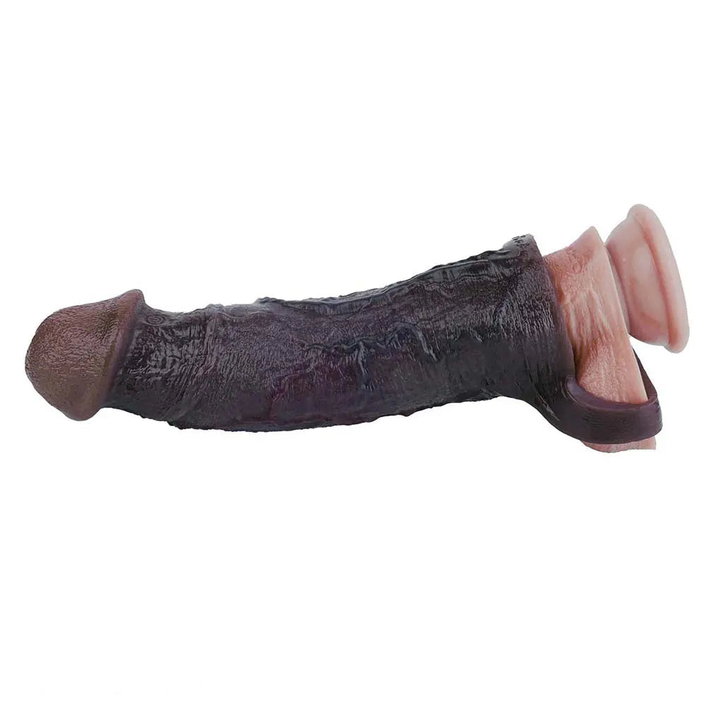 9.09in Vibrating Dildo Sleeve Reinforced Penis Cover For Men Penis Ring