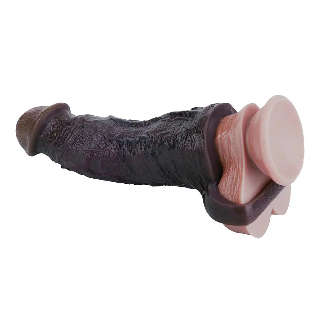 9.09in Vibrating Dildo Sleeve Reinforced Penis Cover For Men Penis Ring