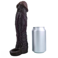 9.09in Vibrating Dildo Sleeve Reinforced Penis Cover For Men Penis Ring