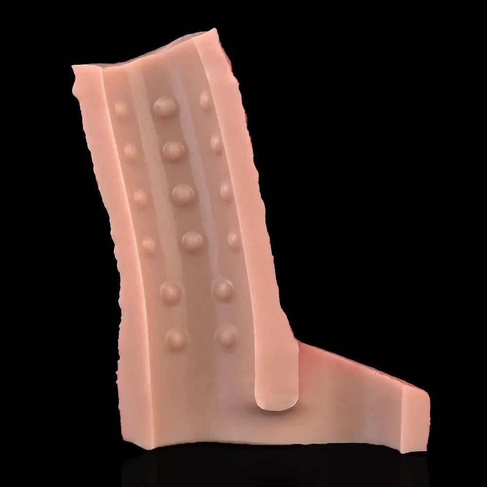 9.09in Vibrating Real Remote Silicone Hollow Dildo Sleeve Cock Extender
