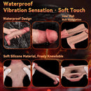 9.09in Vibrating Real Remote Silicone Hollow Dildo Sleeve Cock Extender