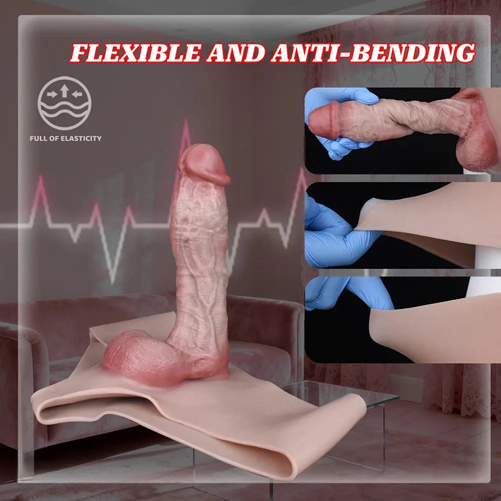 9.13in Real Skin Liquid Silicone Hollow Strap on High-Quality Dildo Panty