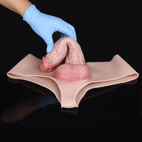9.13in Real Skin Liquid Silicone Hollow Strap on High-Quality Dildo Panty
