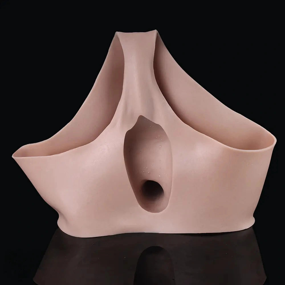 9.13in Real Skin Liquid Silicone Hollow Strap on High-Quality Dildo Panty