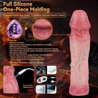 9.13in Realistic Penis Cock Dildo Big Sleeve Extender Retreative Vibrating Tool