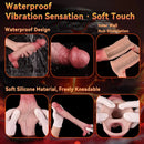 9.13in Realistic Penis Cock Dildo Big Sleeve Extender Retreative Vibrating Tool