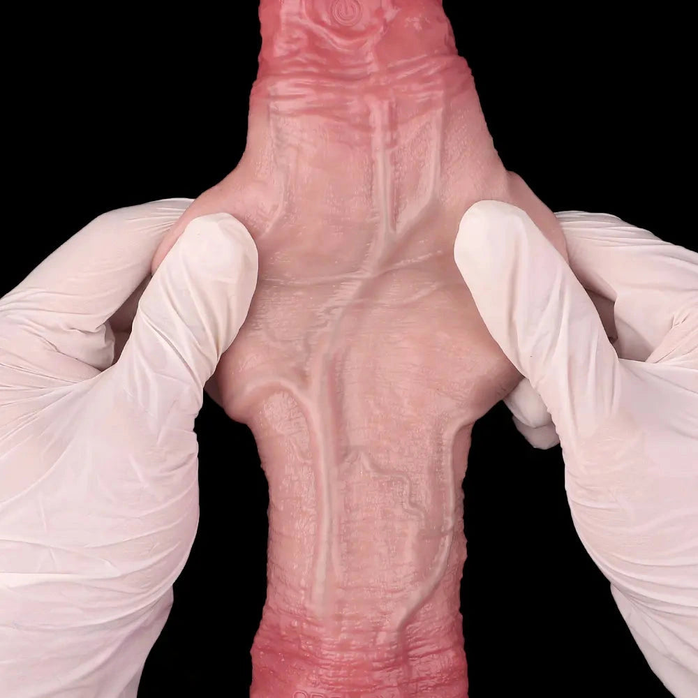 9.13in Realistic Penis Cock Dildo Big Sleeve Extender Retreative Vibrating Tool