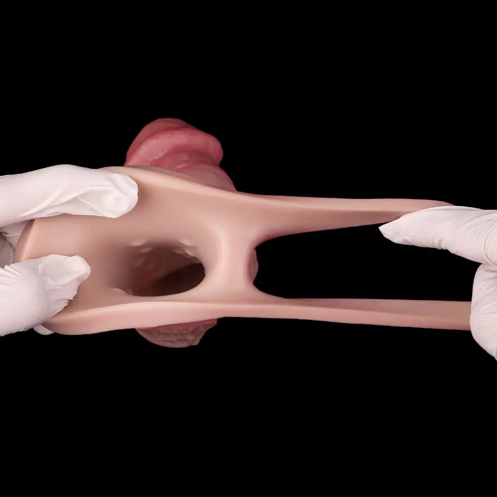 9.13in Realistic Penis Cock Dildo Big Sleeve Extender Retreative Vibrating Tool