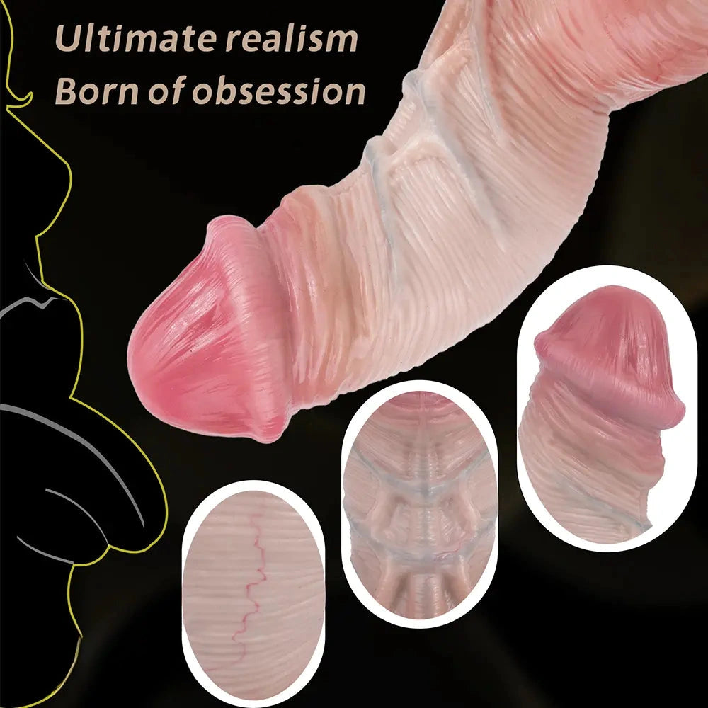9.17in Double Layer Silicone Soft Big Dildo For Anal Training And Pleasure