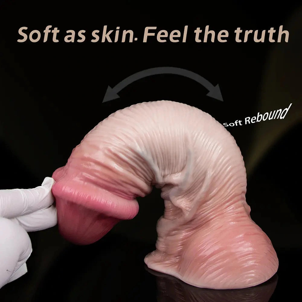9.17in Double Layer Silicone Soft Big Dildo For Anal Training And Pleasure