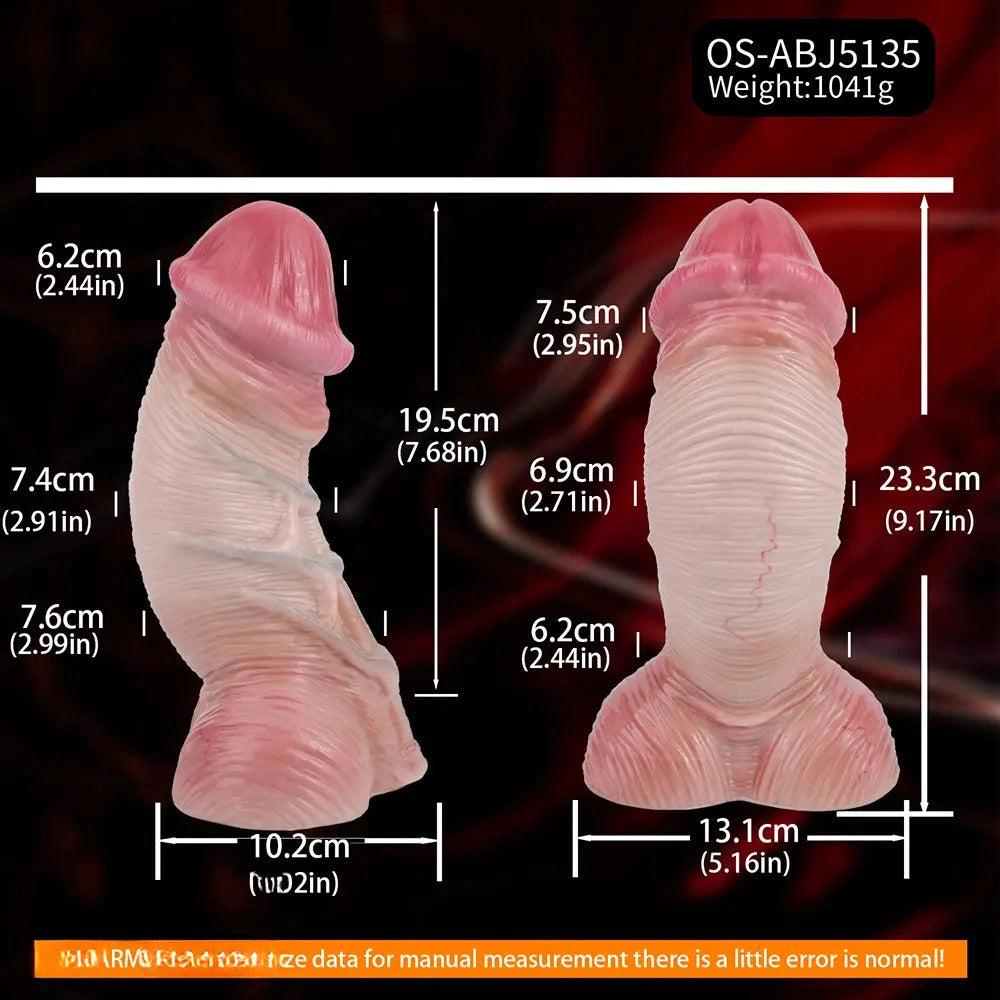 9.17in Double Layer Silicone Soft Big Dildo For Anal Training And Pleasure