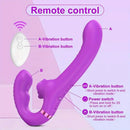9.17in Dual-Head Vibrating Remote Dildo With Tongue Licking Slapping