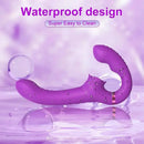 9.17in Dual-Head Vibrating Remote Dildo With Tongue Licking Slapping