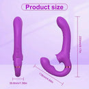 9.17in Dual-Head Vibrating Remote Dildo With Tongue Licking Slapping