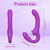 9.17in Dual-Head Vibrating Remote Dildo With Tongue Licking Slapping
