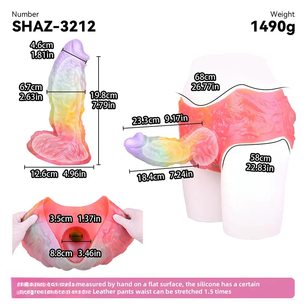 9.17in Monster Fantasy Odd Silicone Soft Strap on Hollow Dildo Pants