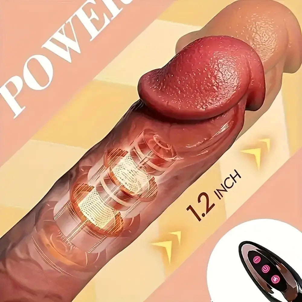 9.1in Auto Heating Vibrating Thrusting Vibrating Real Big Remote Dildo