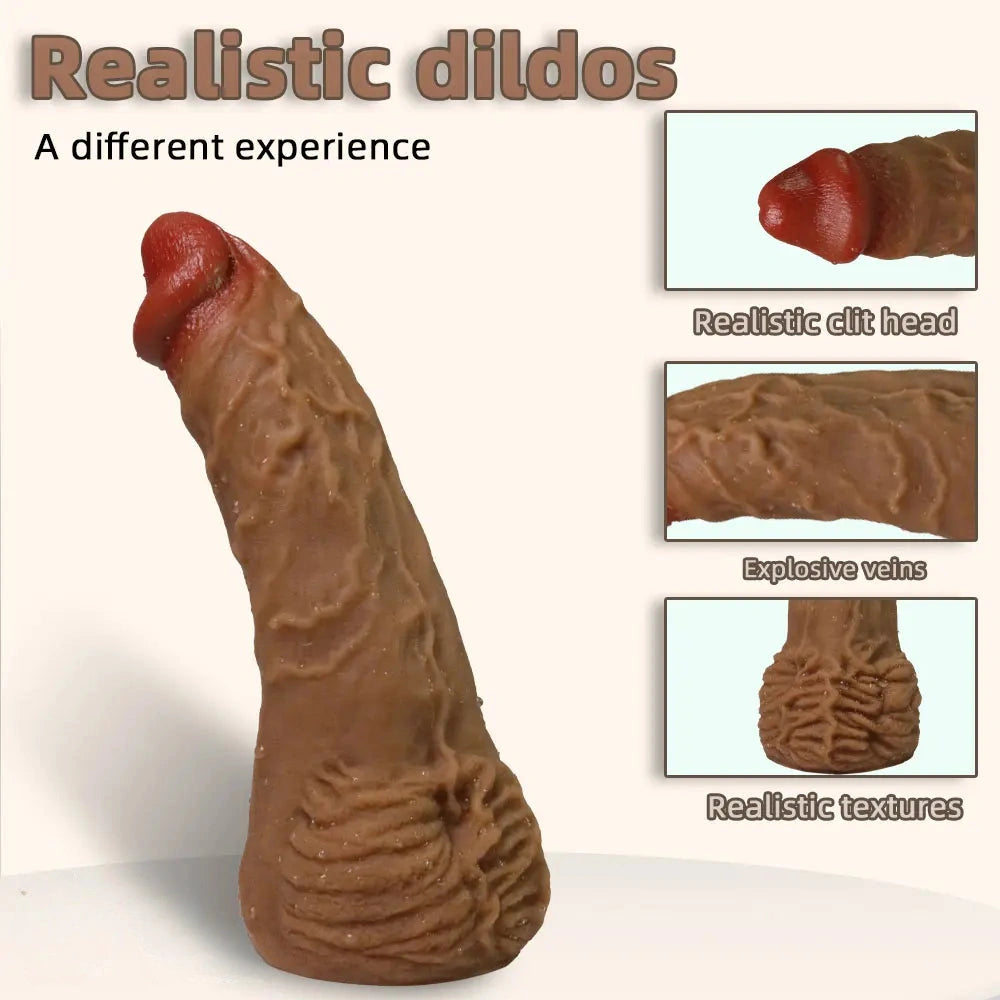 9.1in Realistic Explosive Veins Big Soft Silicone Dildo Suitable For Women Adult