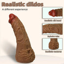 9.1in Realistic Explosive Veins Big Soft Silicone Dildo Suitable For Women Adult