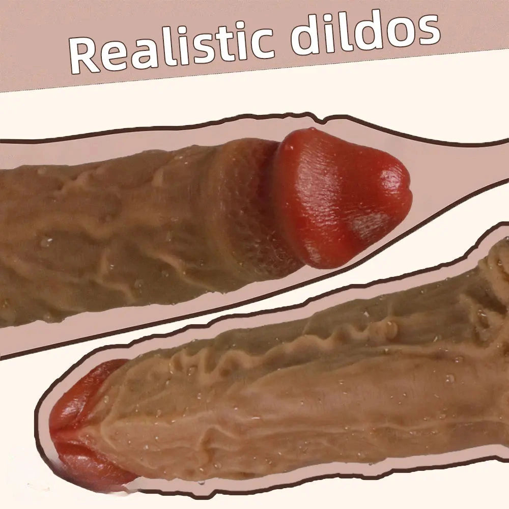 9.1in Realistic Explosive Veins Big Soft Silicone Dildo Suitable For Women Adult