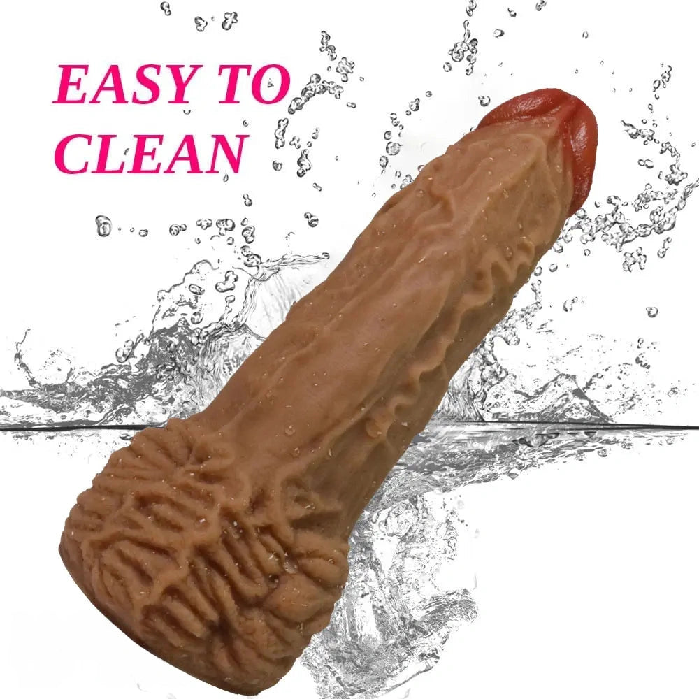 9.1in Realistic Explosive Veins Big Soft Silicone Dildo Suitable For Women Adult