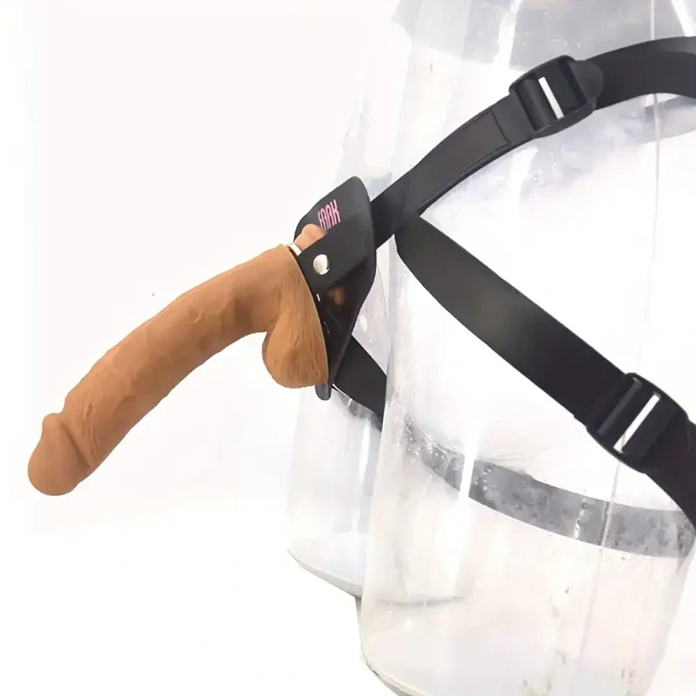 9.1in Silicone Soft Large Dual Density Strap On Dildo For Lesbian