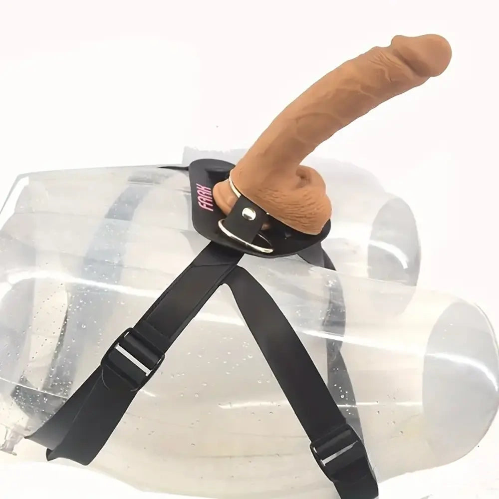 9.1in Silicone Soft Large Dual Density Strap On Dildo For Lesbian