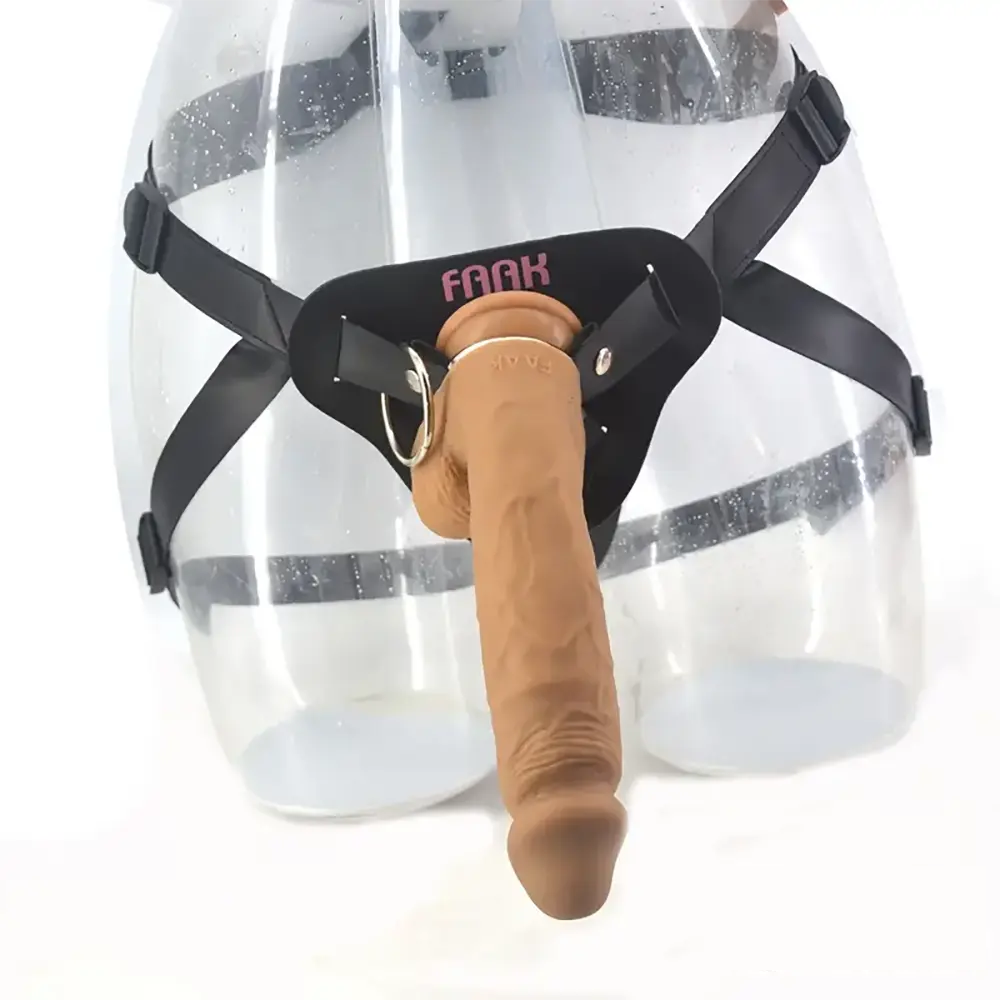 9.1in Silicone Soft Large Dual Density Strap On Dildo For Lesbian