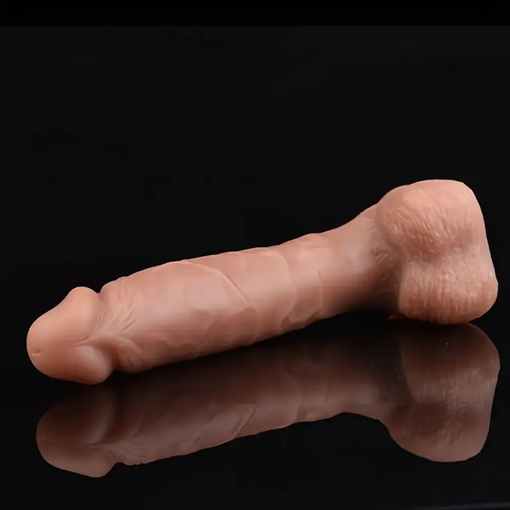 9.1in Silicone Soft Large Dual Density Strap On Dildo For Lesbian