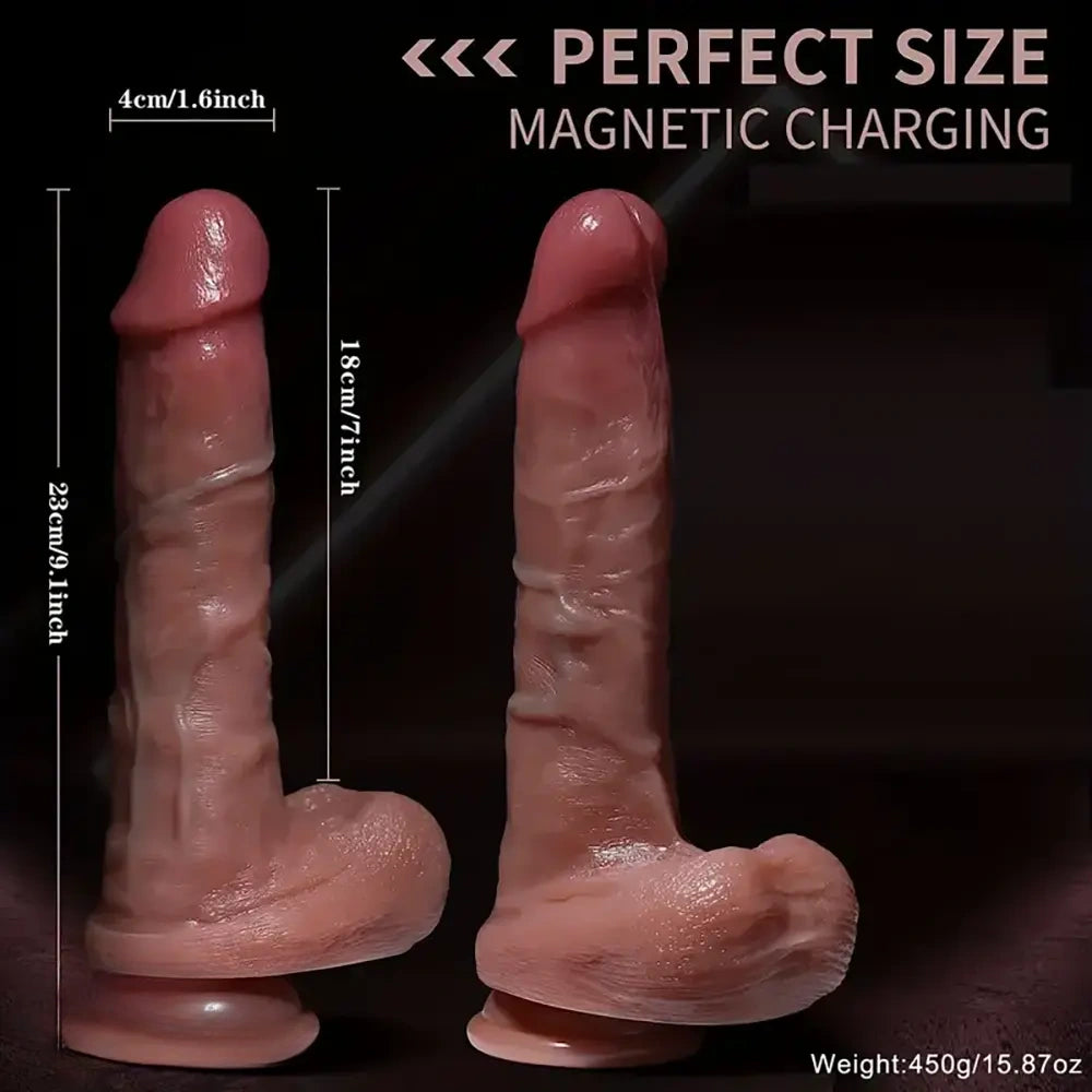 9.1in Silicone Soft Lifelike Dildo For Hands-Free Play With Suction Cup