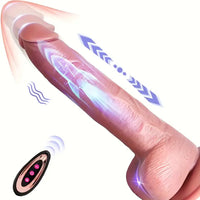 9.1in Silicone Thrusting Vibrating Dual Motors Remote Control Dildo